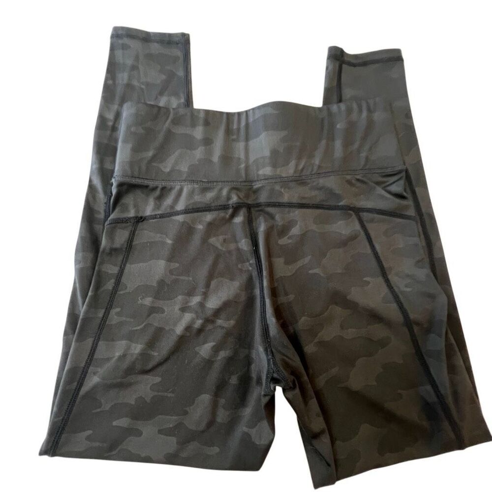 Anna & Ava Womens Camouflage High Rise Stretch Pull On Leggings Gray Black Small